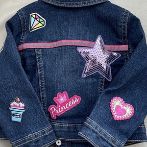 Sweet Tooth Blue Denim Jacket with Colorful Candy and Cake Patches