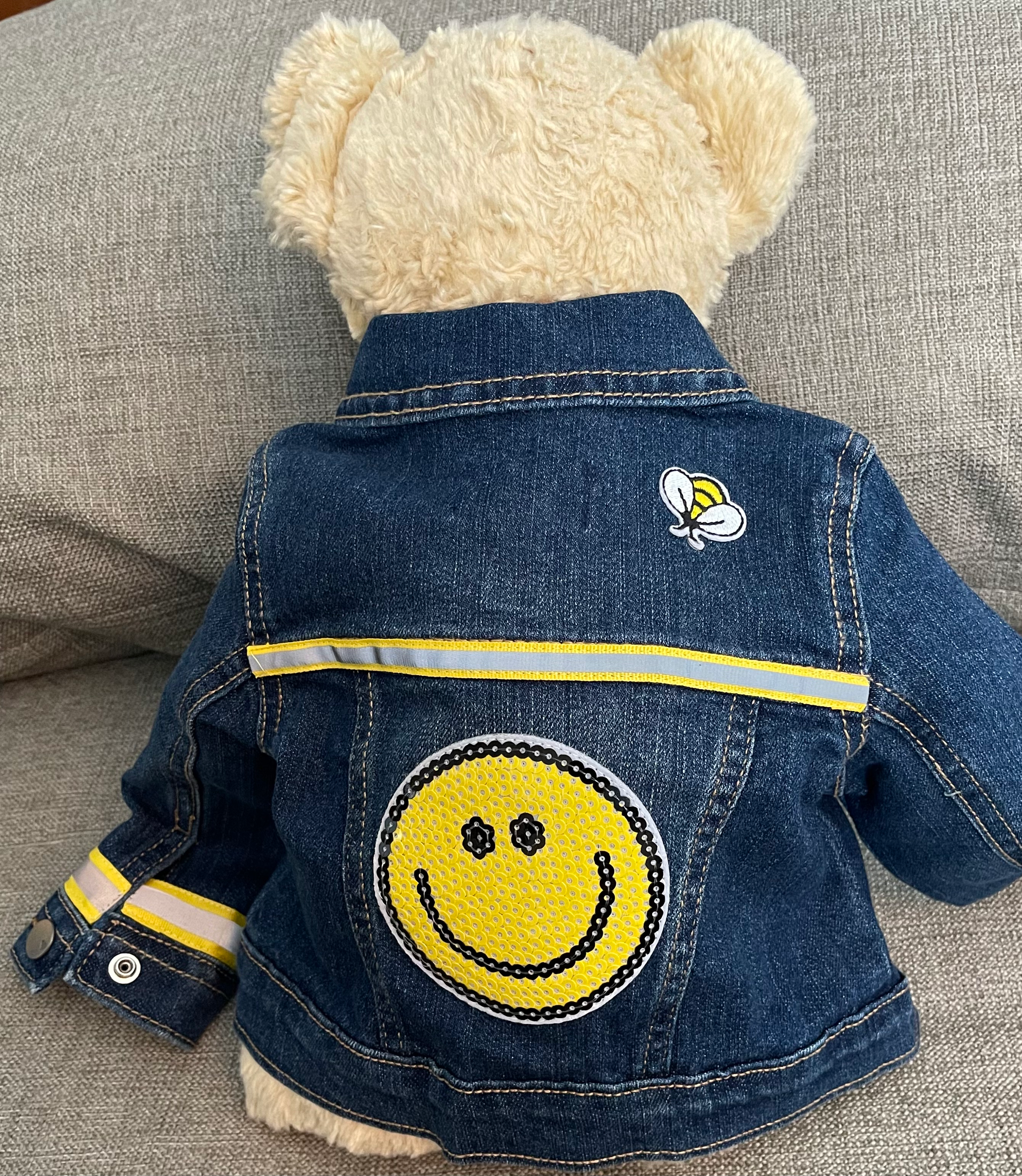 Dark Denim, Sequin Smile and Bumblebees Jacket - Size 12 Months