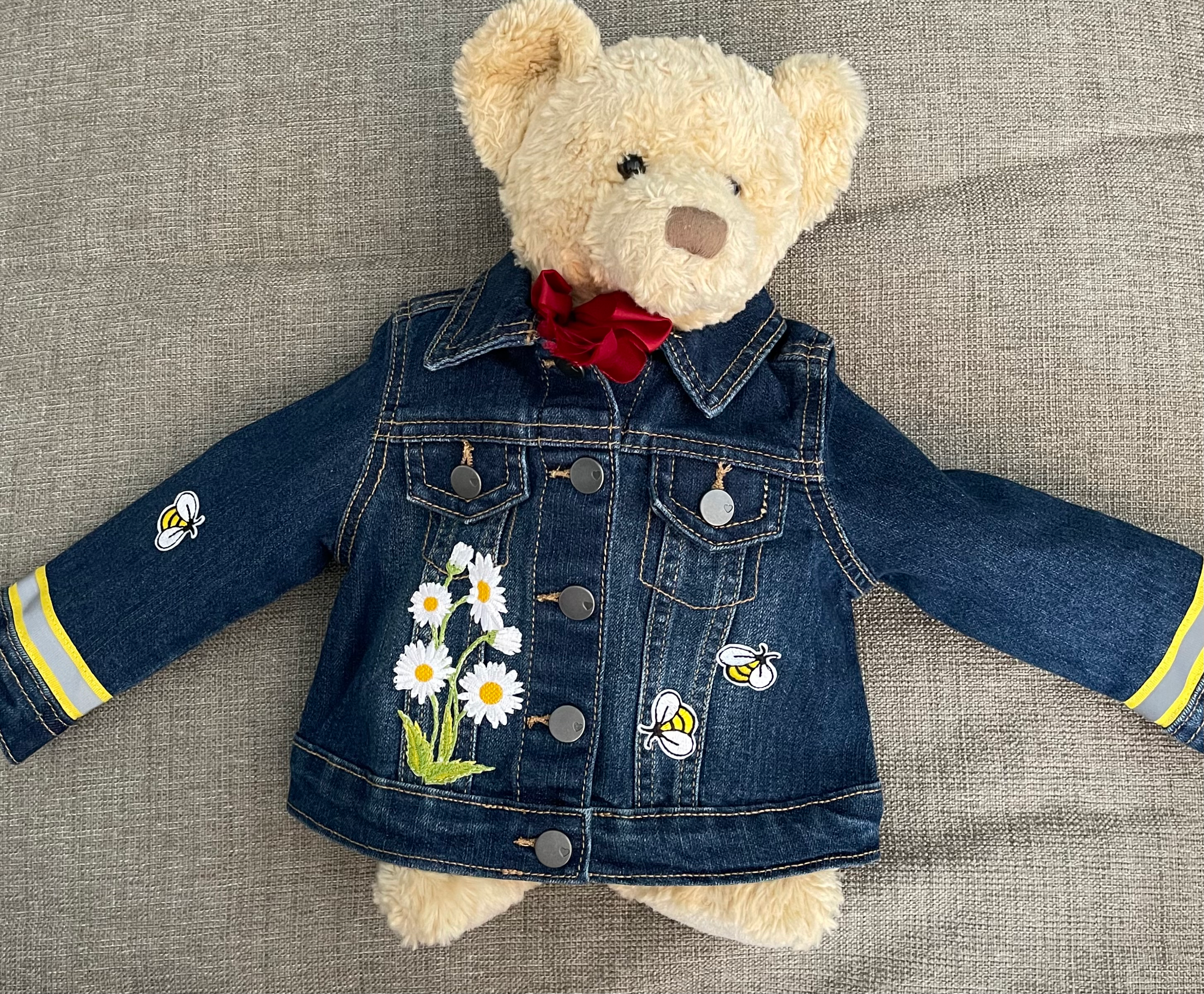 Dark Denim, Sequin Smile and Bumblebees Jacket - Size 12 Months