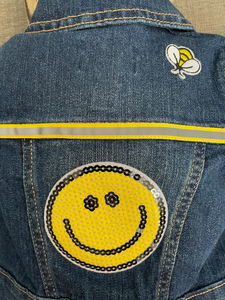 Dark Denim, Sequin Smile and Bumblebees Jacket - Size 12 Months