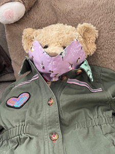 'LOVE' You, Military-Inspired Jacket with Pinks/Greens Sequins & Pailettes, Size 24mo