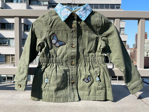 Fly Like a Butterfly, Military-Inspired Jacket w Light Blue Embellishments, Size 5T