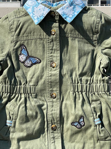 Fly Like a Butterfly, Military-Inspired Jacket w Light Blue Embellishments, Size 5T