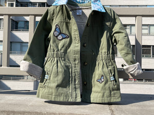 Fly Like a Butterfly, Military-Inspired Jacket w Light Blue Embellishments, Size 5T