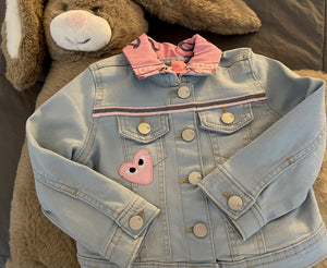 Limited Edition, Ice Blue Stretch Jacket with Pink Accents, Size 12-18mo