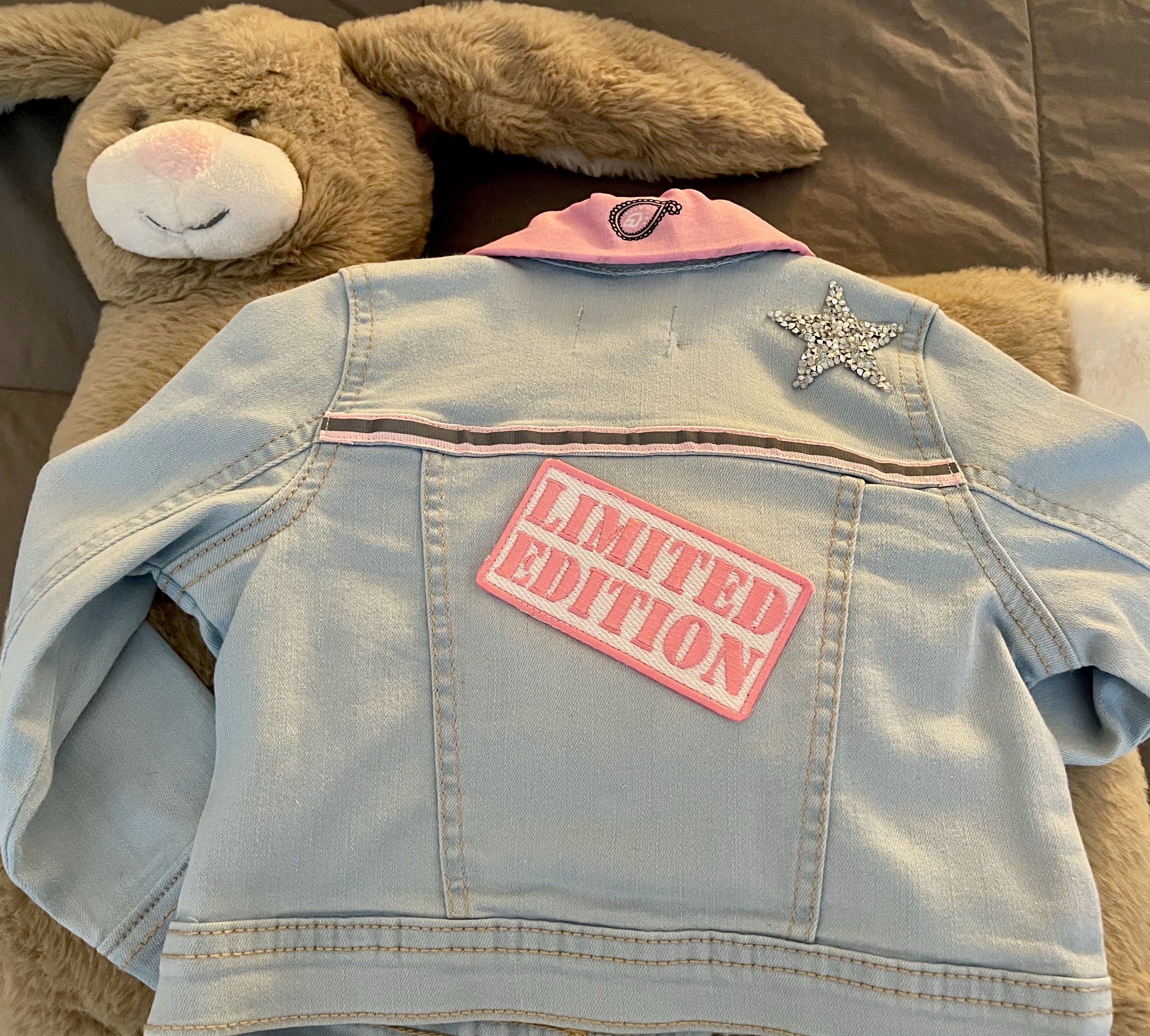 Limited Edition, Ice Blue Stretch Jacket with Pink Accents, Size 12-18mo