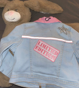 Limited Edition, Ice Blue Stretch Jacket with Pink Accents, Size 12-18mo