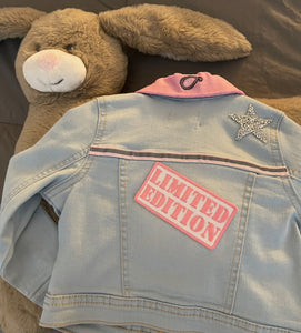 Limited Edition, Ice Blue Stretch Jacket with Pink Accents, Size 12-18mo