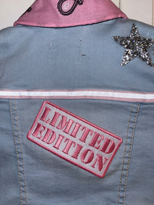 Limited Edition, Ice Blue Stretch Jacket with Pink Accents, Size 12-18mo