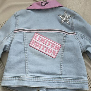 Limited Edition, Ice Blue Stretch Jacket with Pink Accents, Size 12-18mo